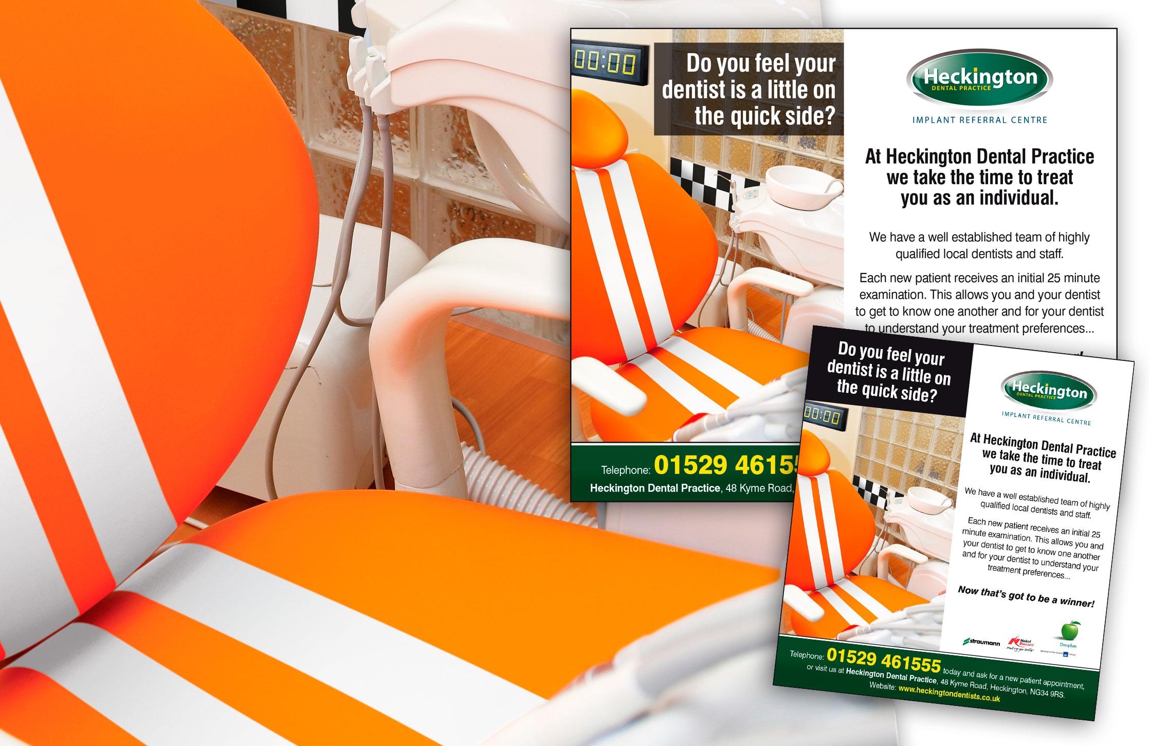 Design an advert for Heckington Dentists to highlight their personal touch