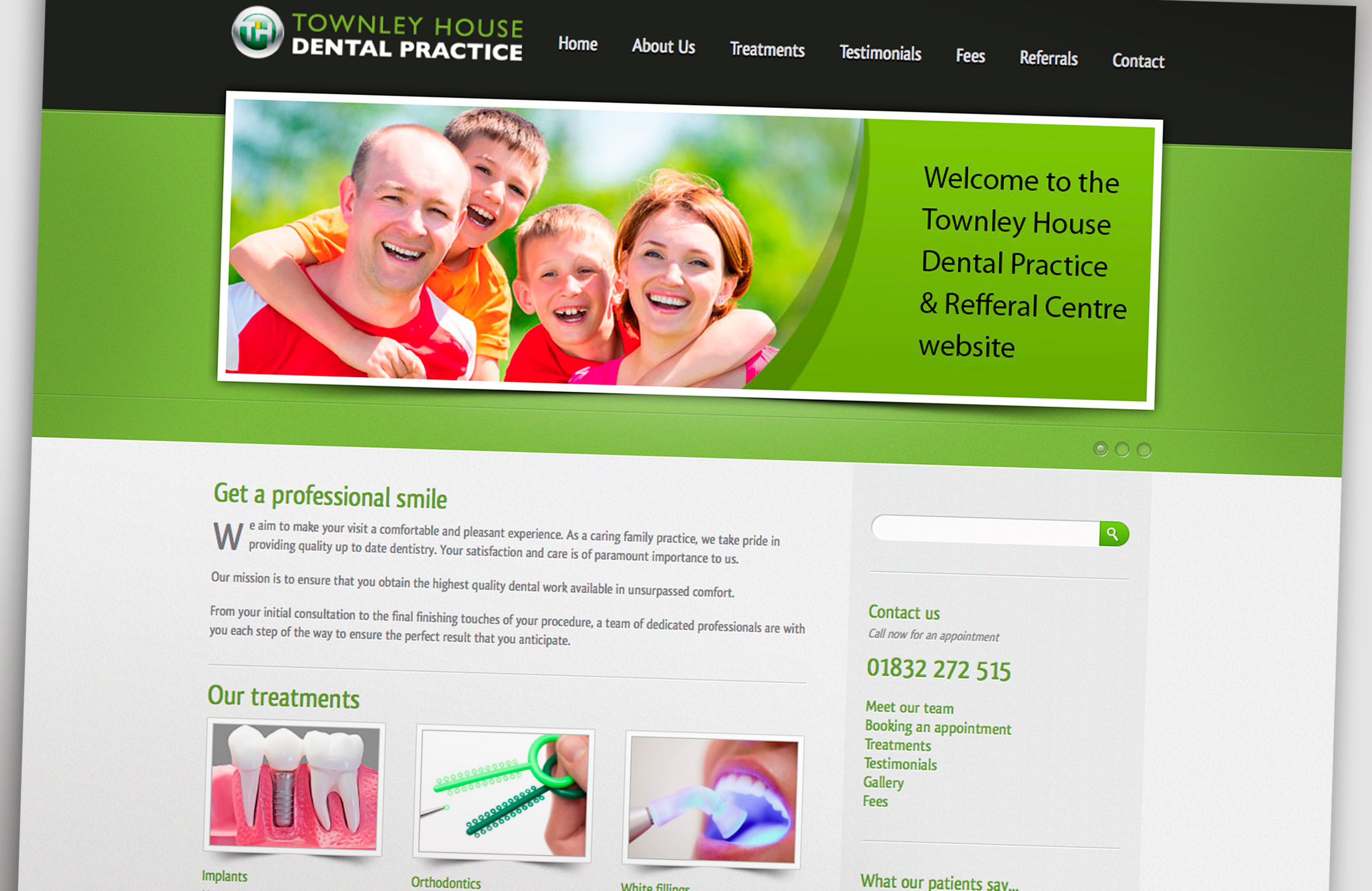 Design and population of a Wordpress website for Townley House Dental Practice