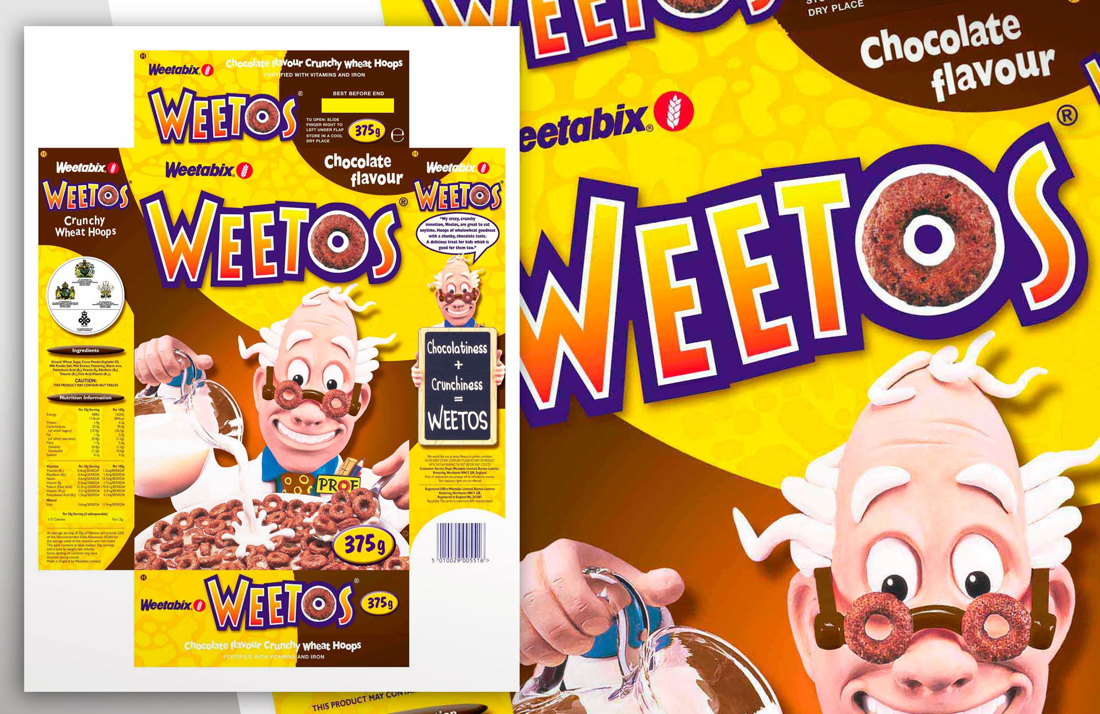 Redesign of on-pack graphics for Weetabix Weetos